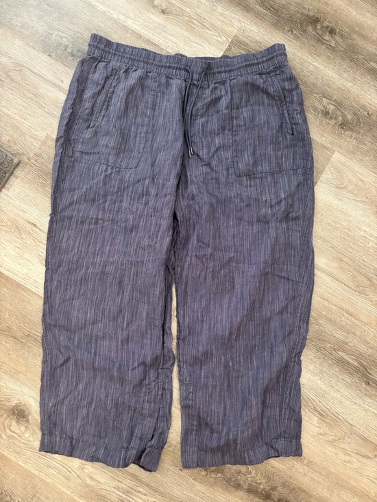 Athleta Pants - Athleta Linen Navy Cabo Pants Casual Drawstring Linen-Blend Pants size 2X XXL